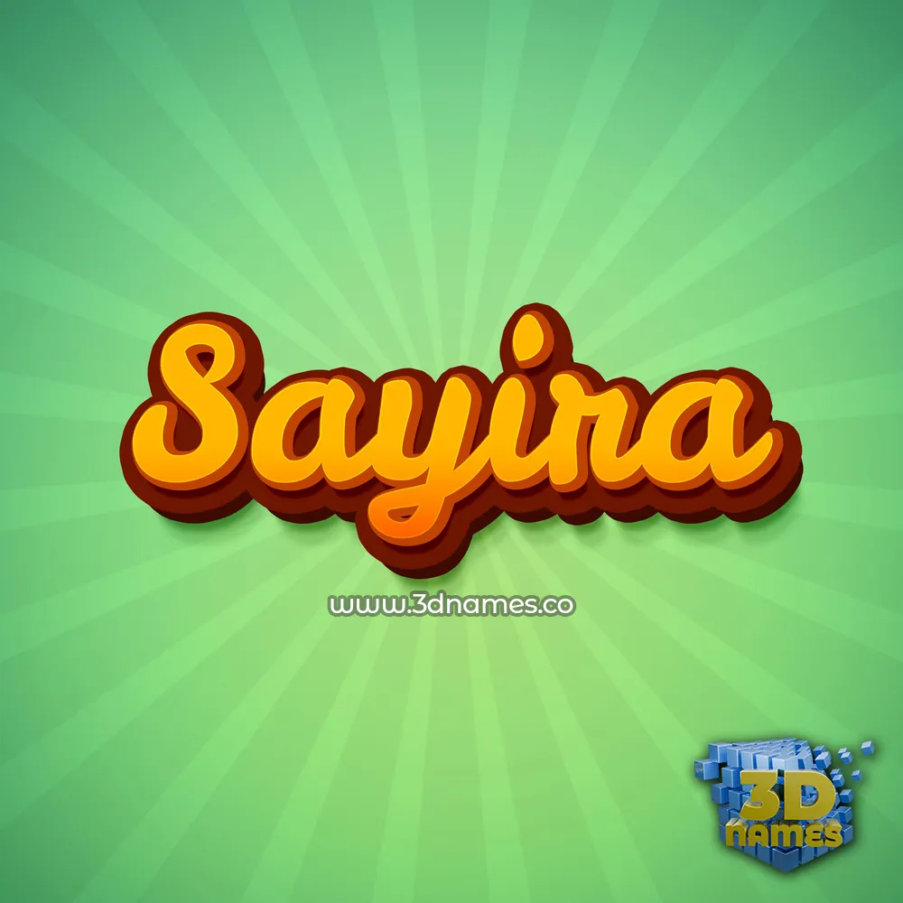 sayira in Green Rays style - 3D name wallpaper