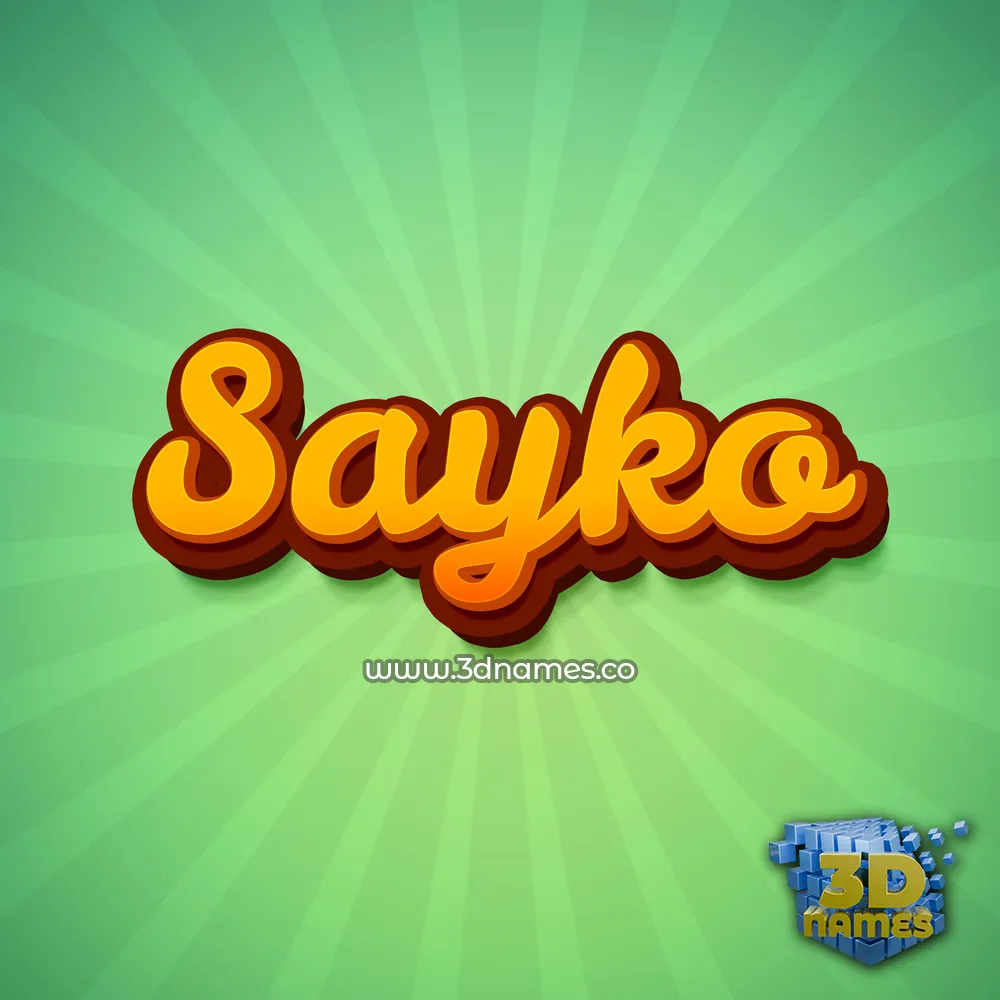 sayko in Green Rays style - 3D name wallpaper