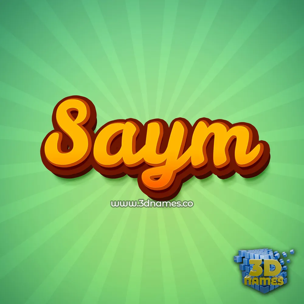 saym in Green Rays style - 3D name wallpaper