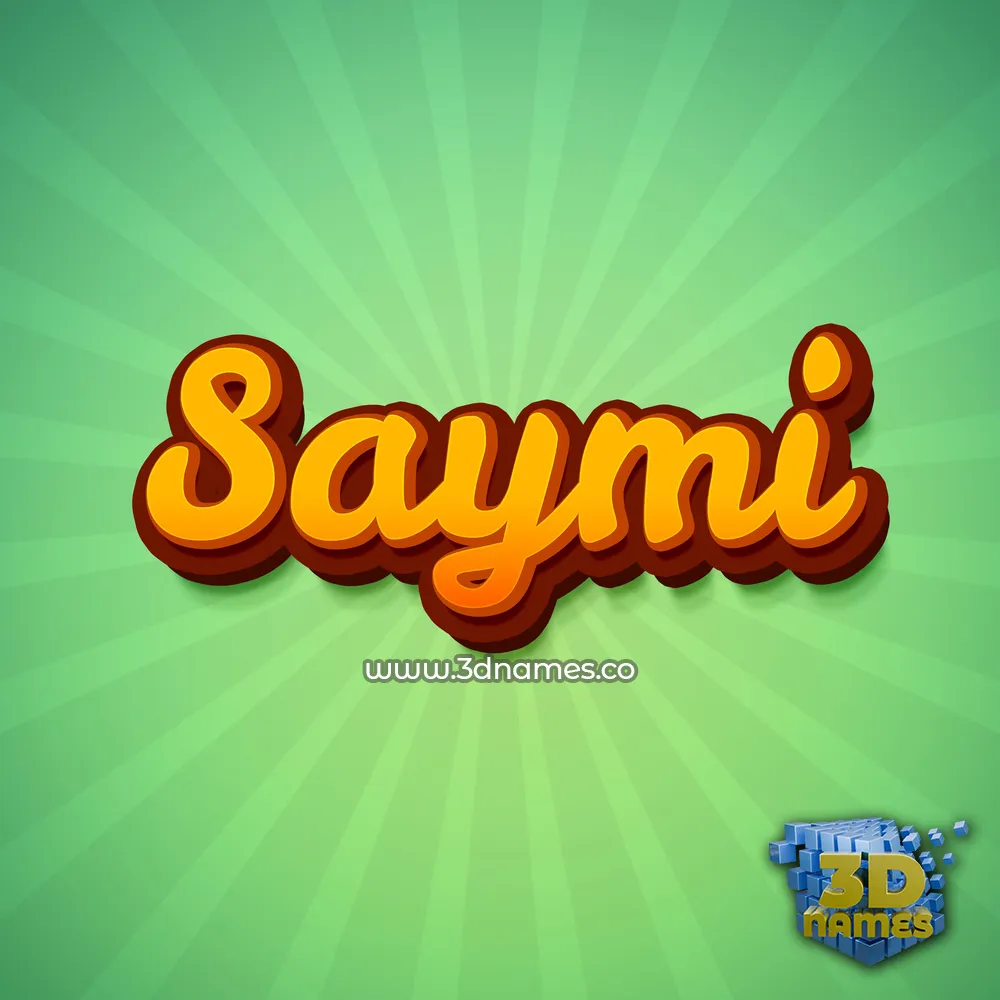 saymi in Green Rays style - 3D name wallpaper