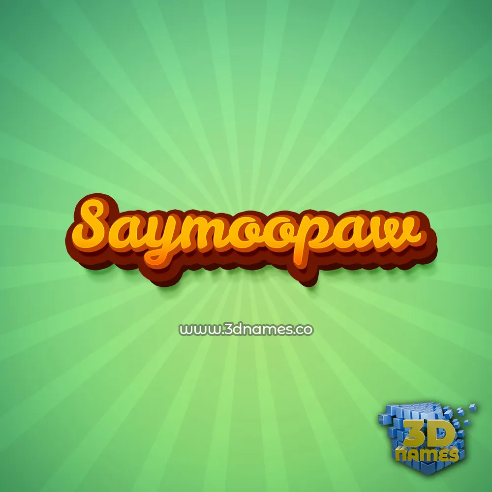 saymoopaw in Green Rays style - 3D name wallpaper