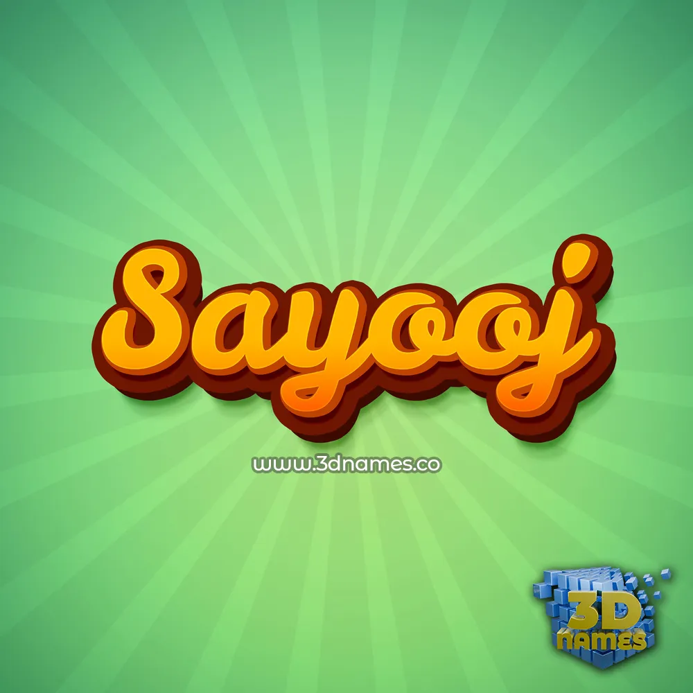 sayooj in Green Rays style - 3D name wallpaper