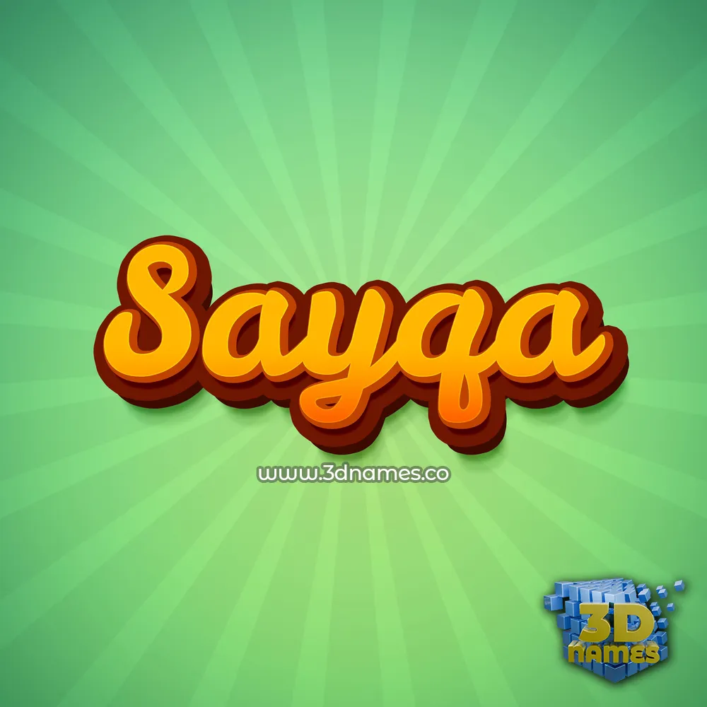 sayqa in Green Rays style - 3D name wallpaper
