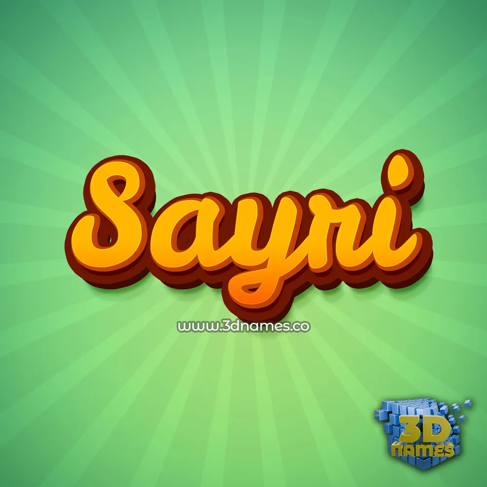 sayri in Green Rays style - 3D name wallpaper