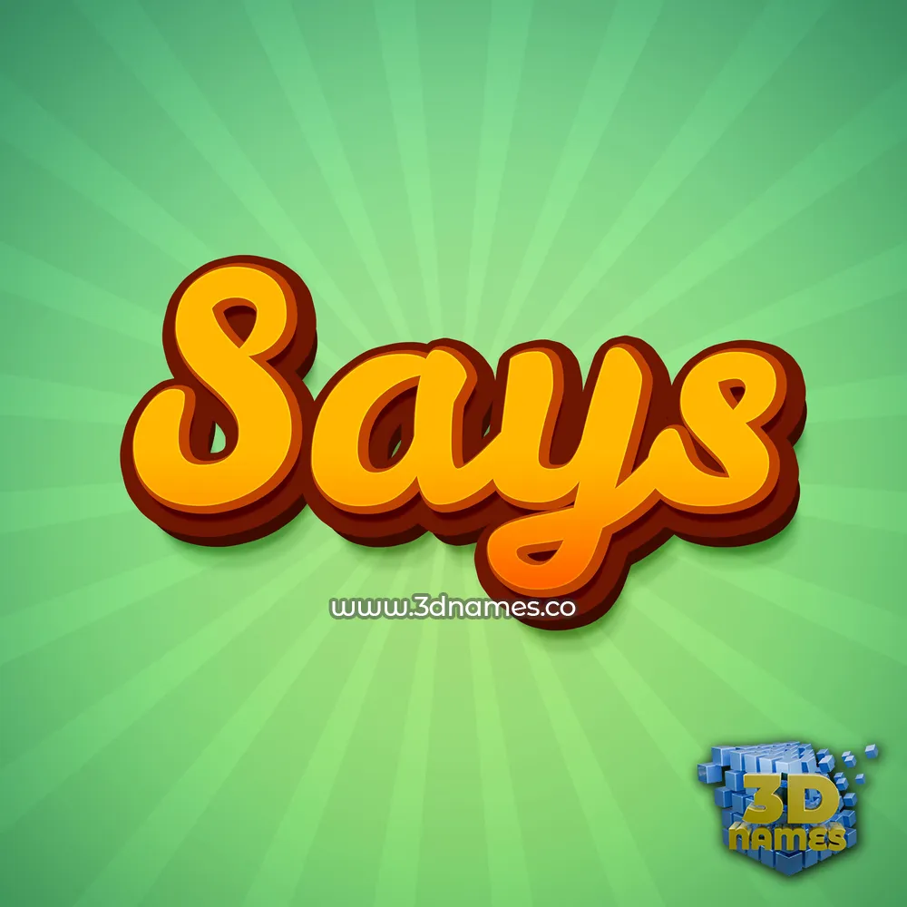 says in Green Rays style - 3D name wallpaper