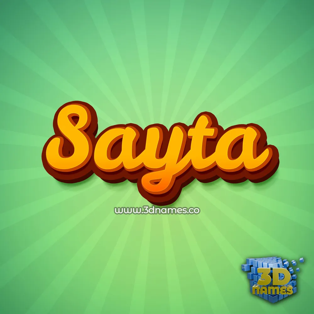 sayta in Green Rays style - 3D name wallpaper
