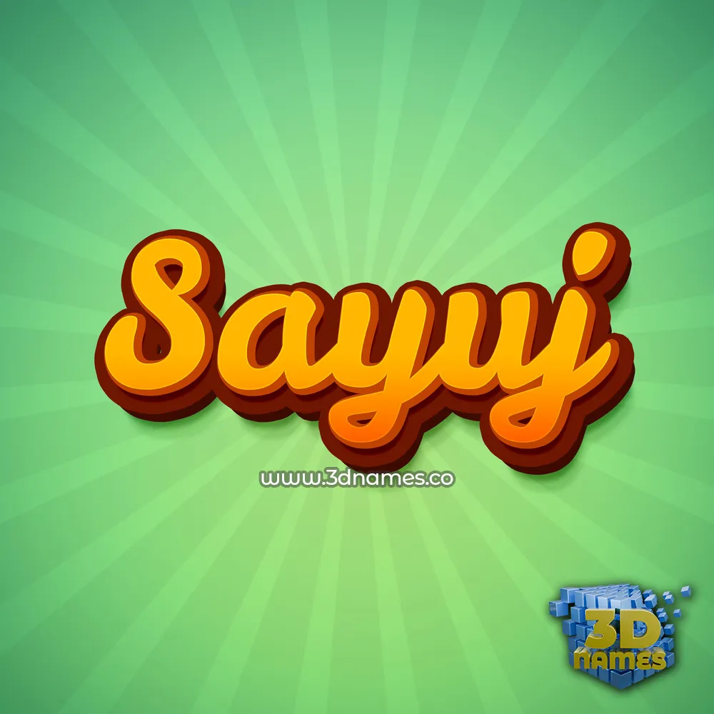 sayuj in Green Rays style - 3D name wallpaper