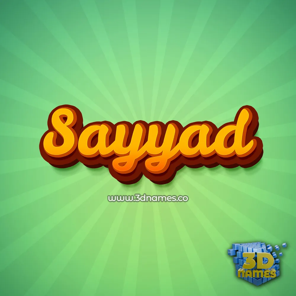 sayyad in Green Rays style - 3D name wallpaper