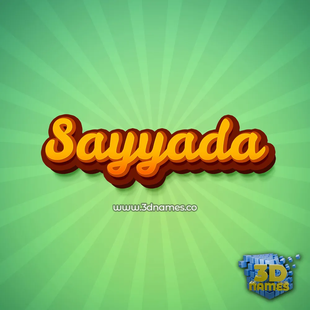 sayyada in Green Rays style - 3D name wallpaper