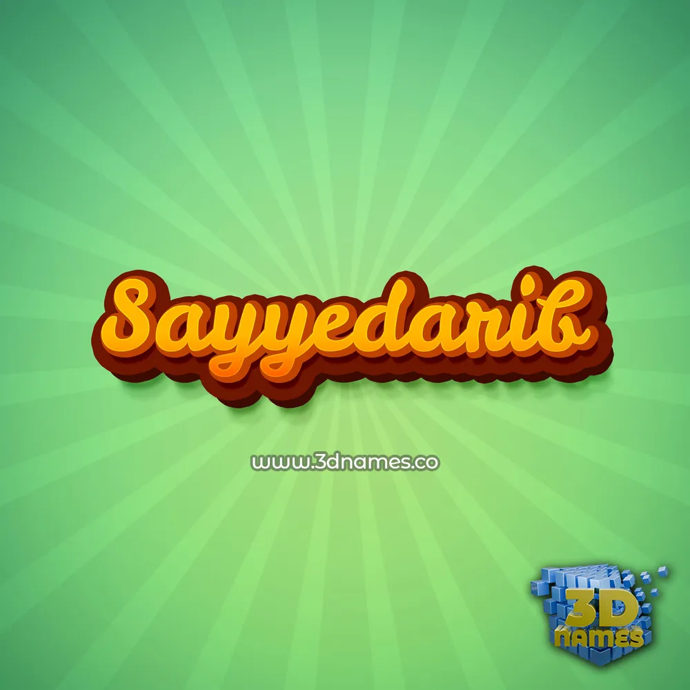 sayyedarib in Green Rays style - 3D name wallpaper