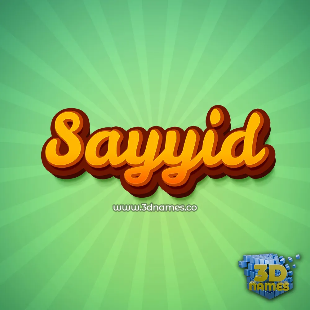 sayyid in Green Rays style - 3D name wallpaper