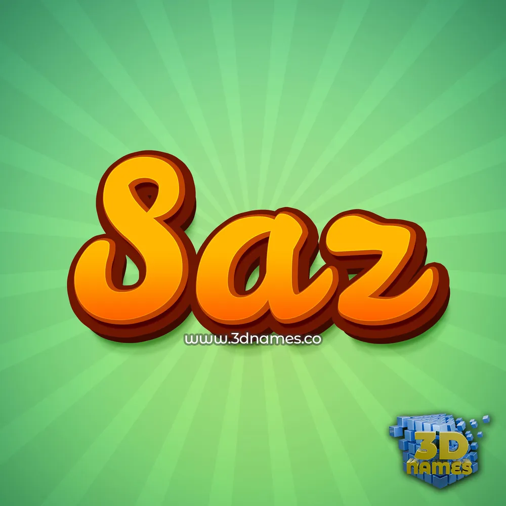 saz in Green Rays style - 3D name wallpaper