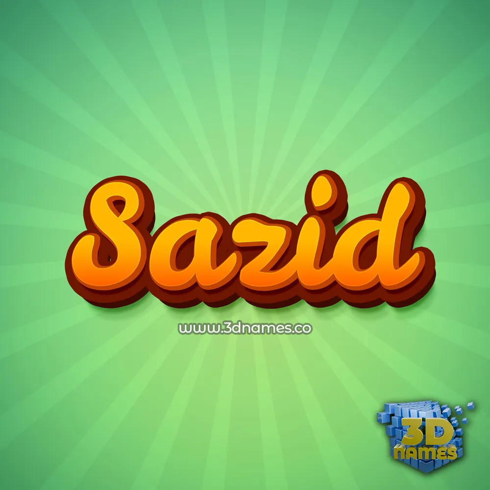 sazid in Green Rays style - 3D name wallpaper