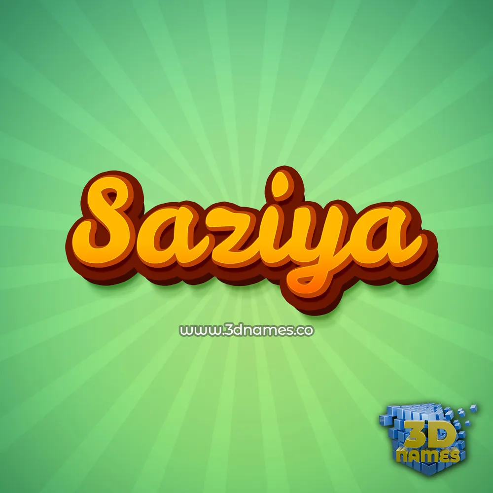 saziya in Green Rays style - 3D name wallpaper