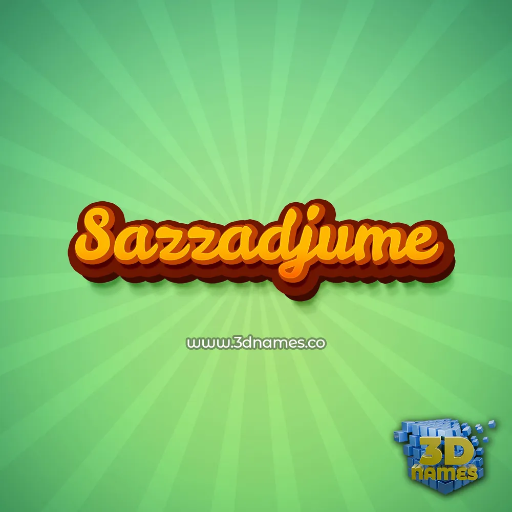 sazzadjume in Green Rays style - 3D name wallpaper