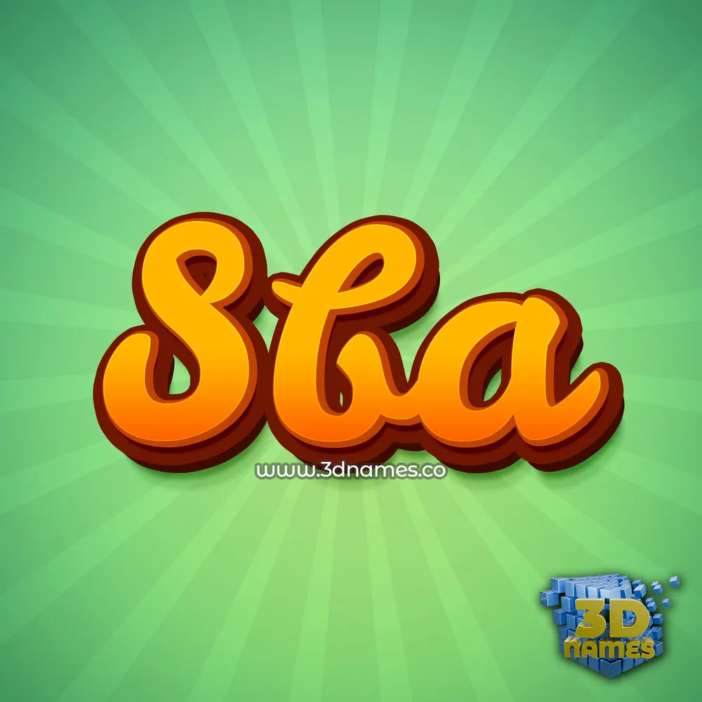 sba in Green Rays style - 3D name wallpaper