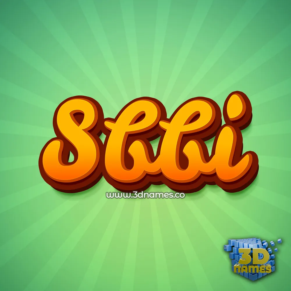 sbbi in Green Rays style - 3D name wallpaper