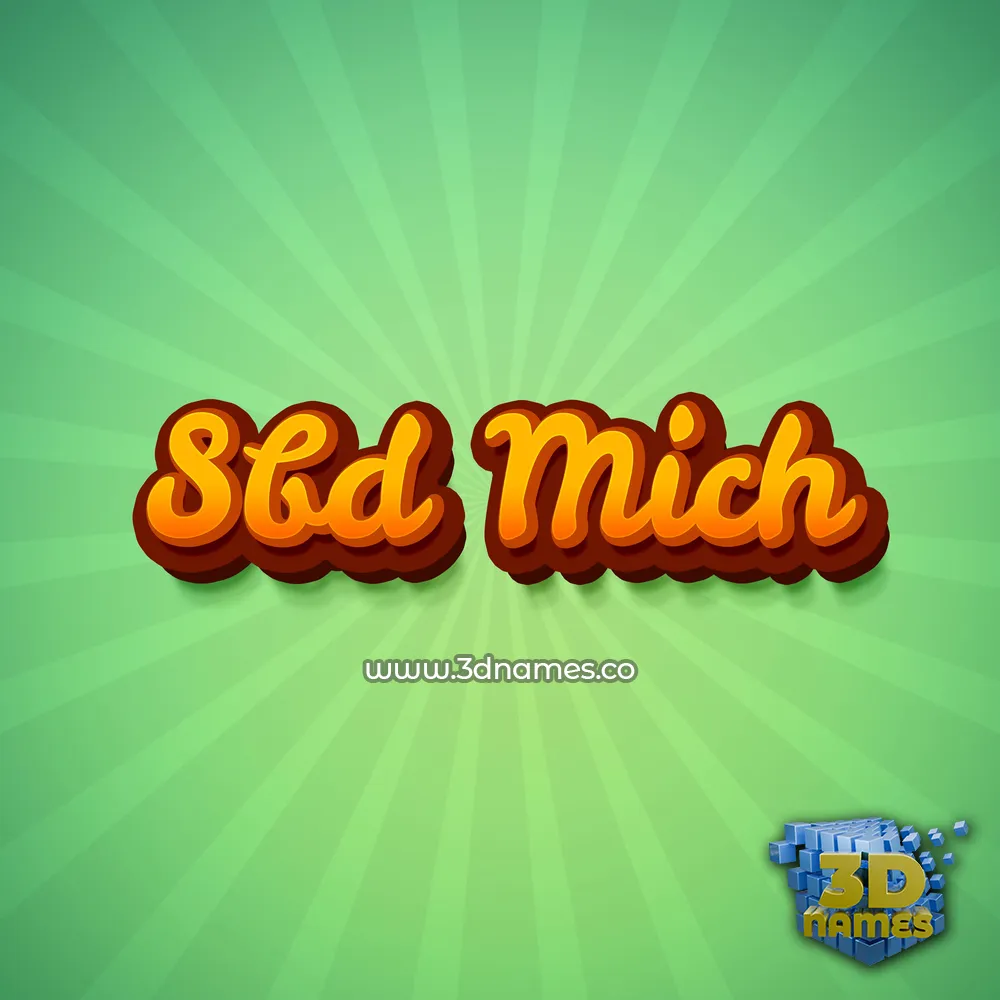 sbd mich in Green Rays style - 3D name wallpaper