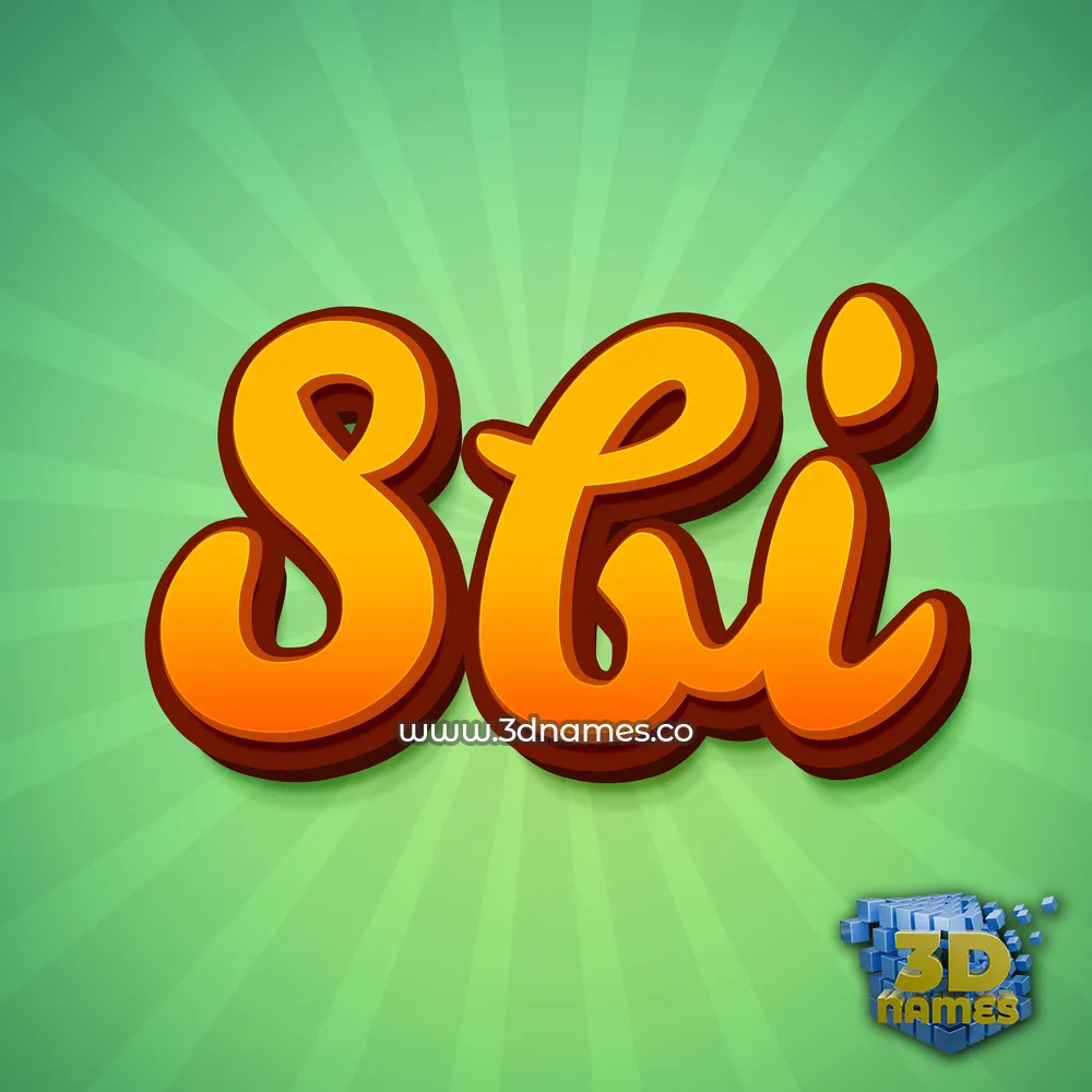 sbi in Green Rays style - 3D name wallpaper