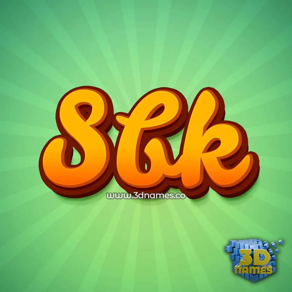 sbk in Green Rays style - 3D name wallpaper