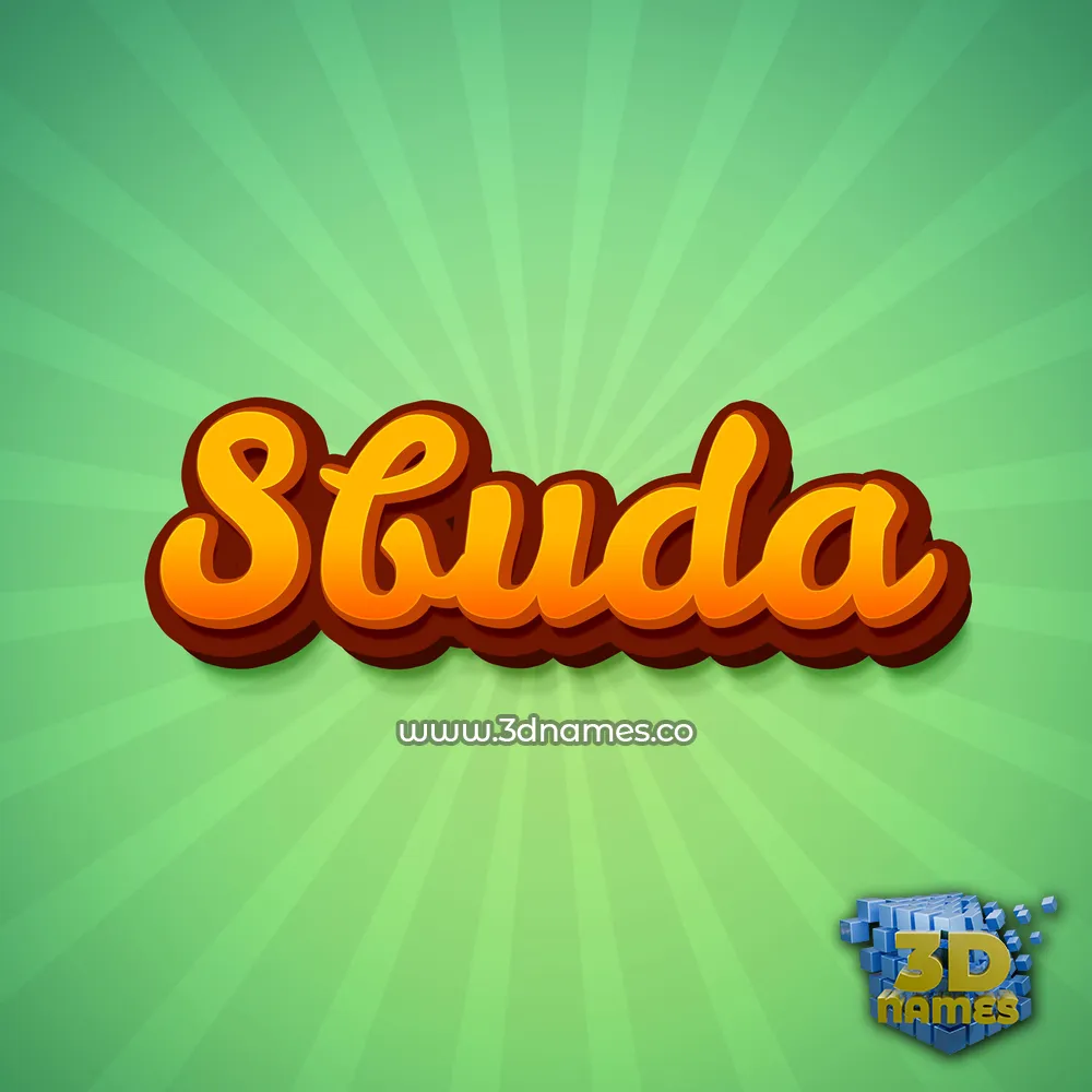 sbuda in Green Rays style - 3D name wallpaper
