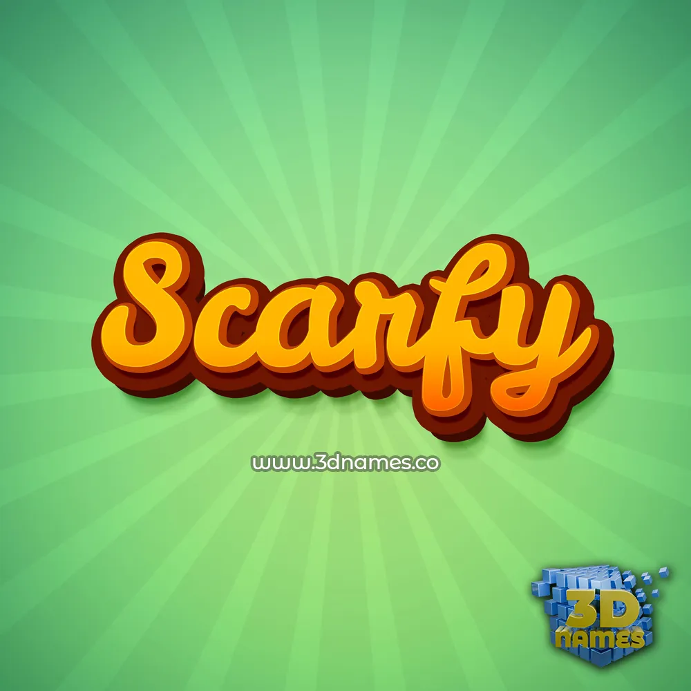scarfy in Green Rays style - 3D name wallpaper