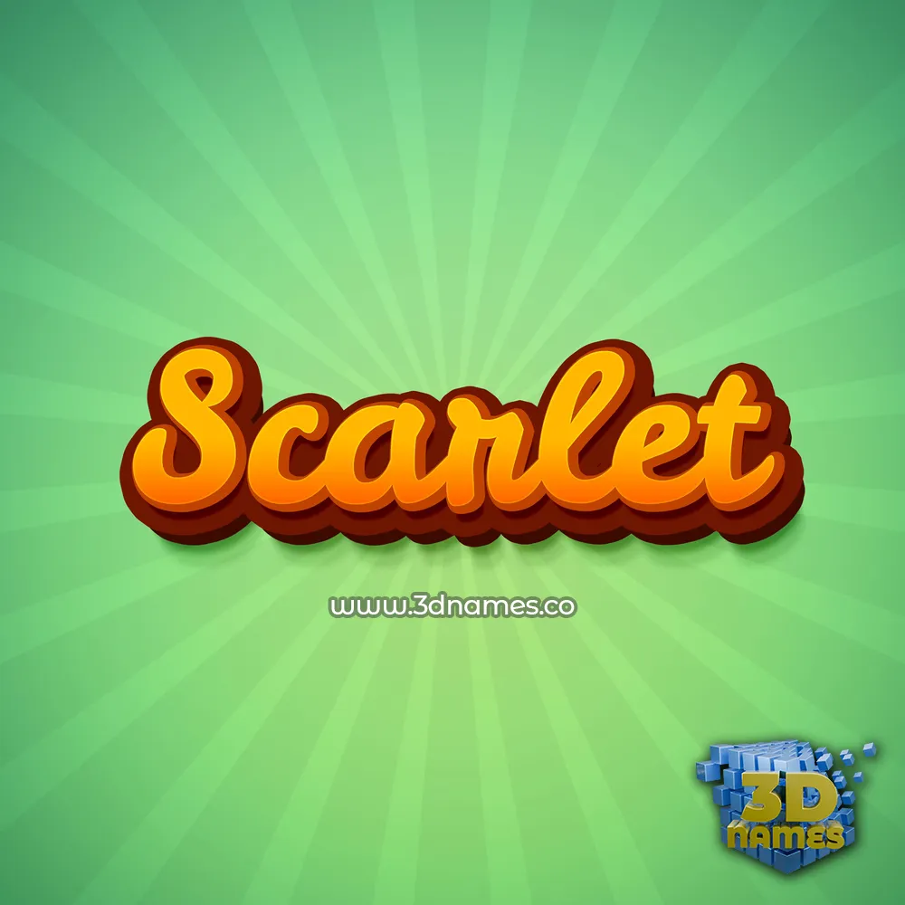scarlet in Green Rays style - 3D name wallpaper