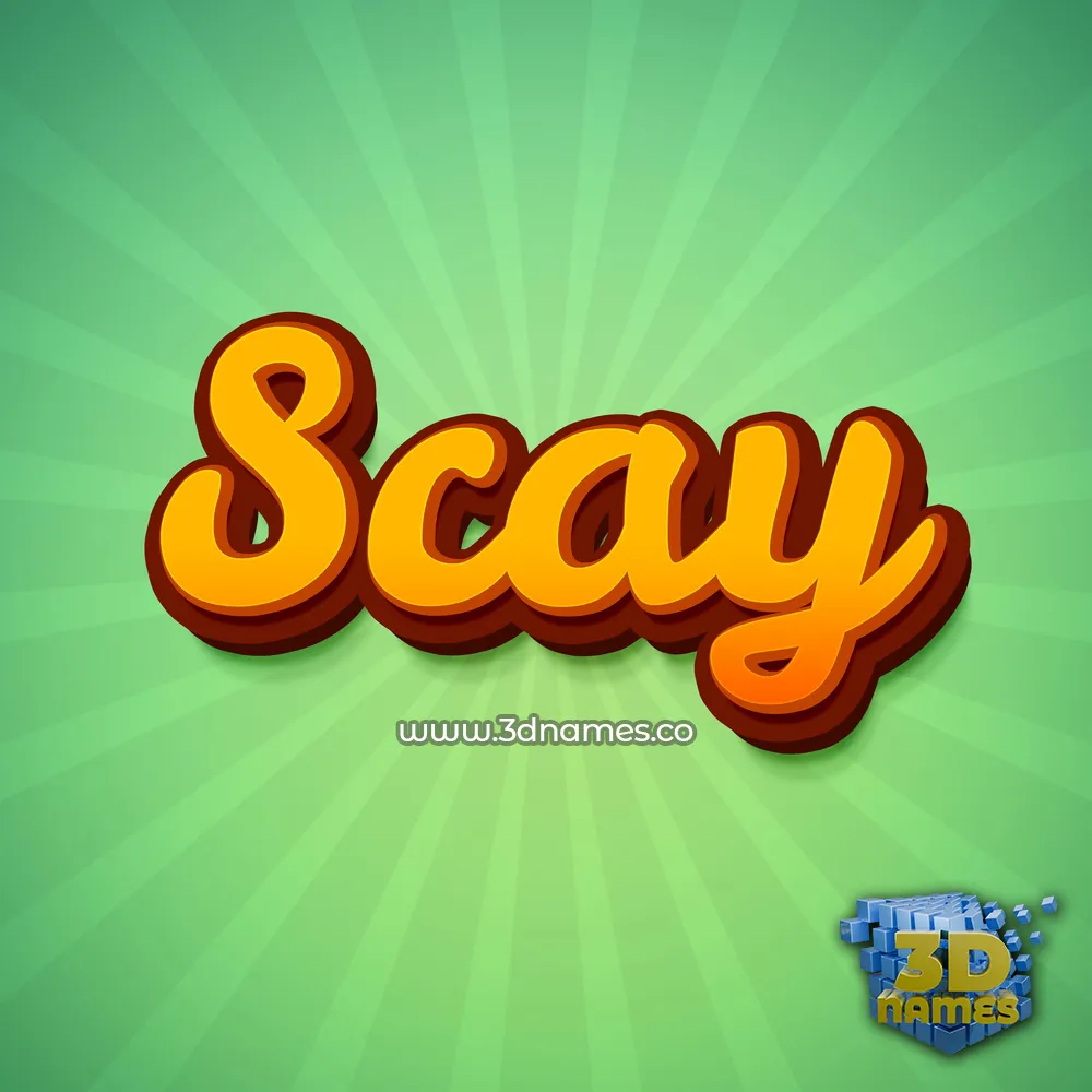 scay in Green Rays style - 3D name wallpaper