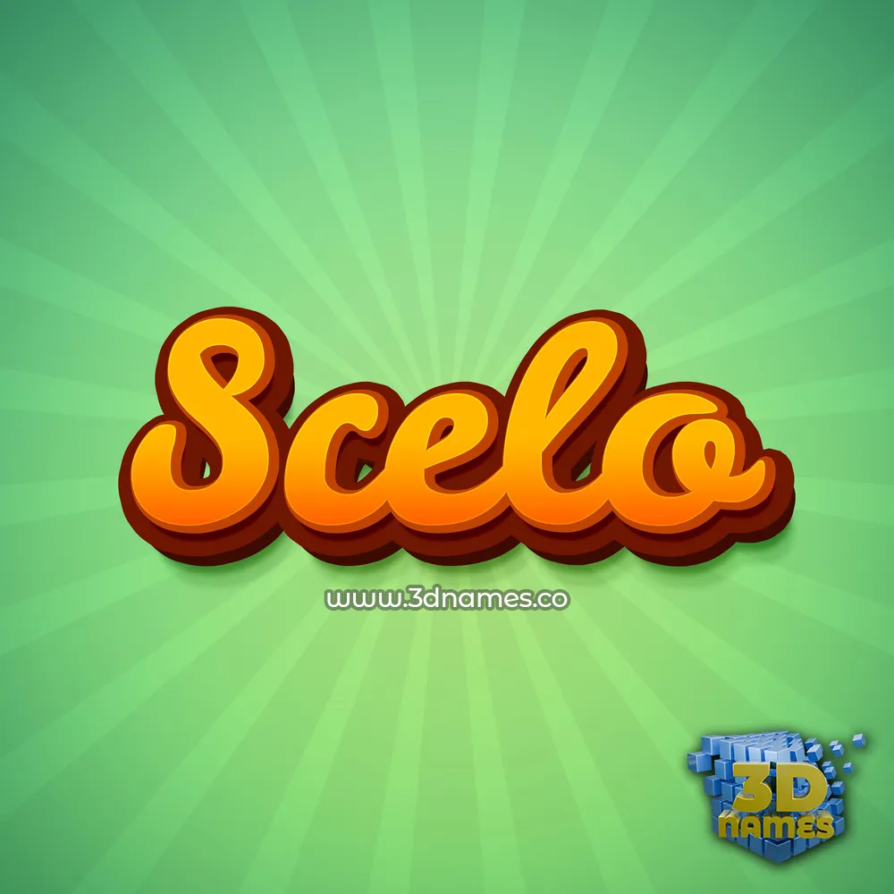 scelo in Green Rays style - 3D name wallpaper