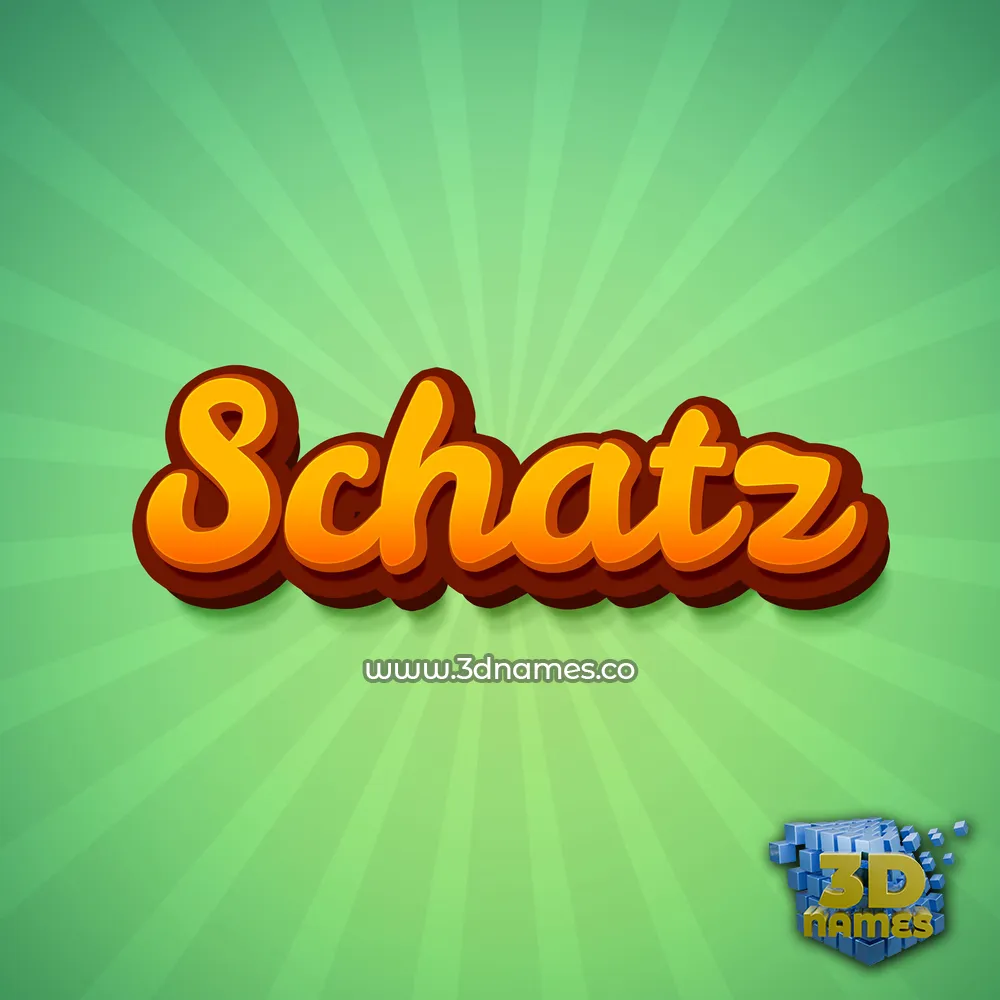 schatz in Green Rays style - 3D name wallpaper