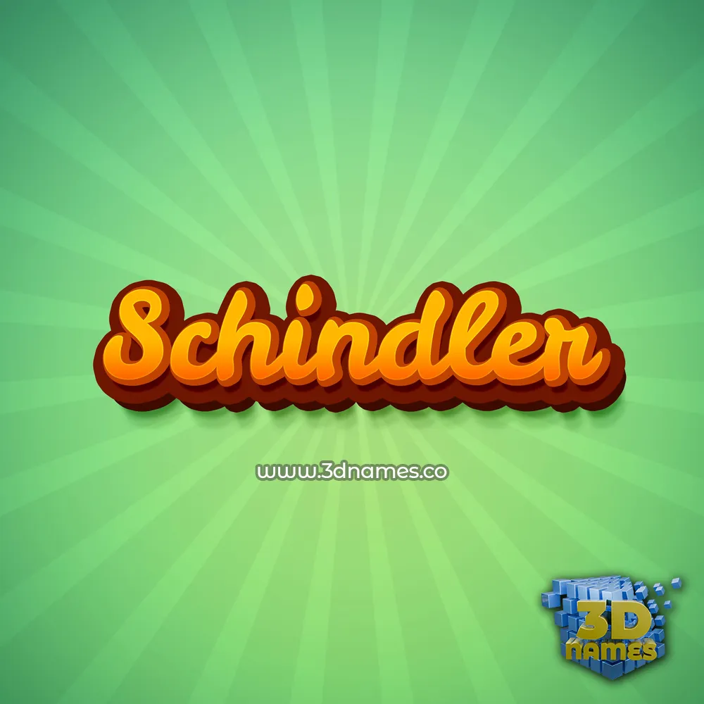 schindler in Green Rays style - 3D name wallpaper