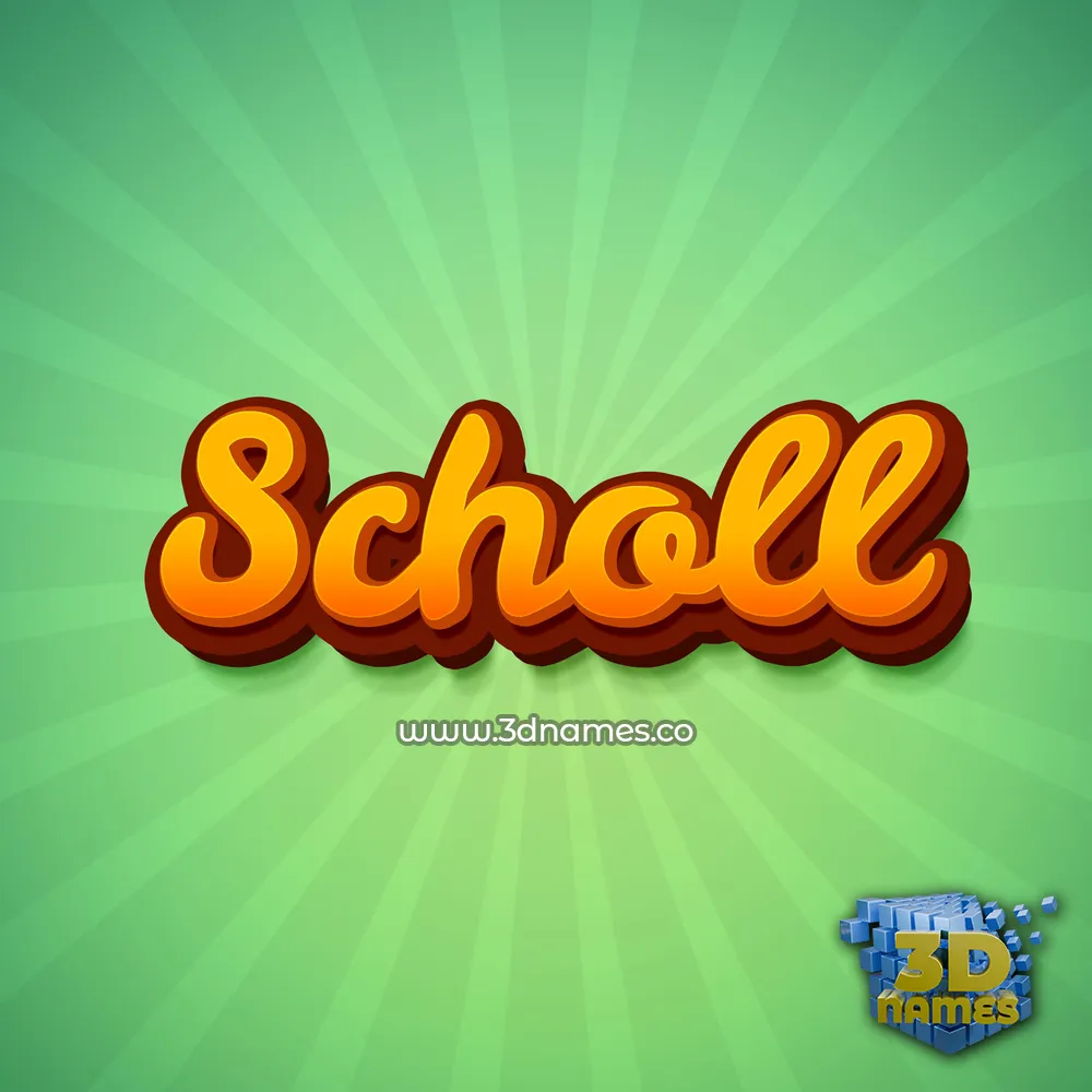 scholl in Green Rays style - 3D name wallpaper
