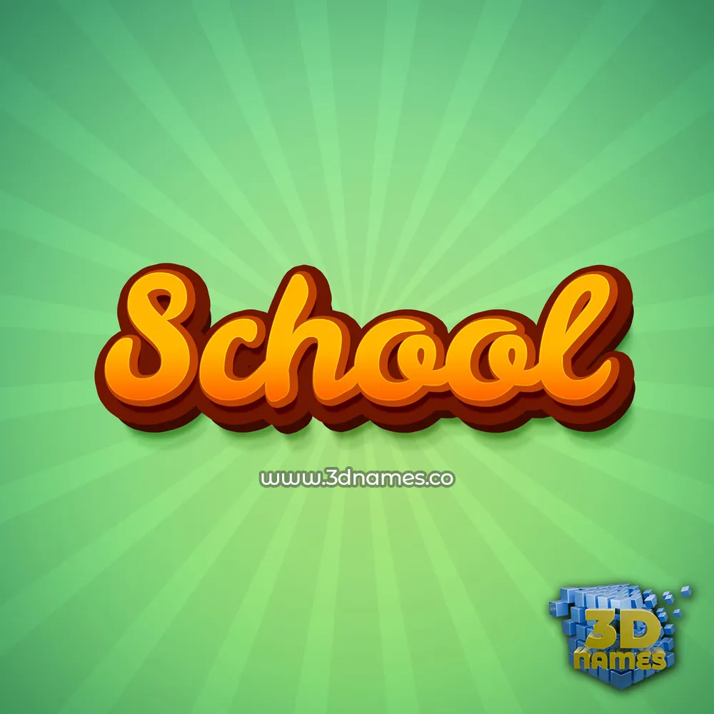 school in Green Rays style - 3D name wallpaper