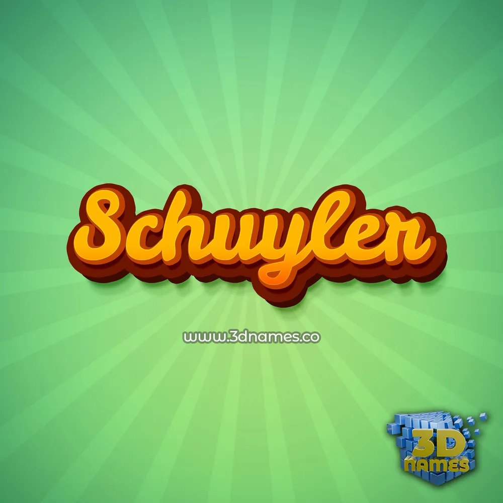 schuyler in Green Rays style - 3D name wallpaper