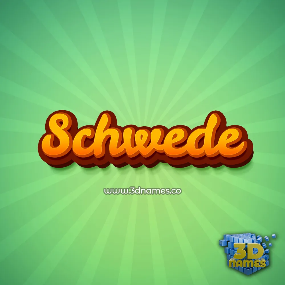 schwede in Green Rays style - 3D name wallpaper