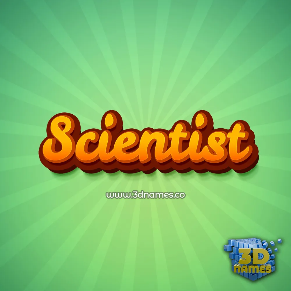 scientist in Green Rays style - 3D name wallpaper