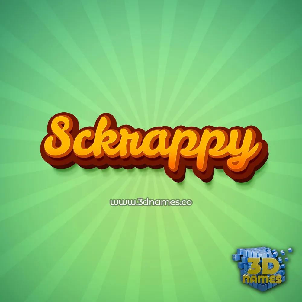 sckrappy in Green Rays style - 3D name wallpaper