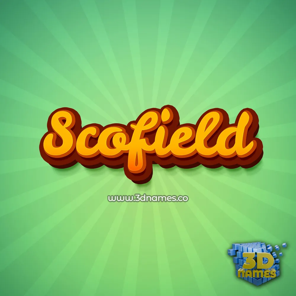 scofield in Green Rays style - 3D name wallpaper