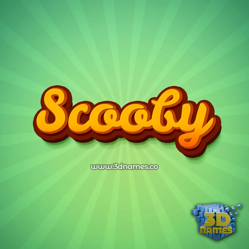 scooby in Green Rays style - 3D name wallpaper