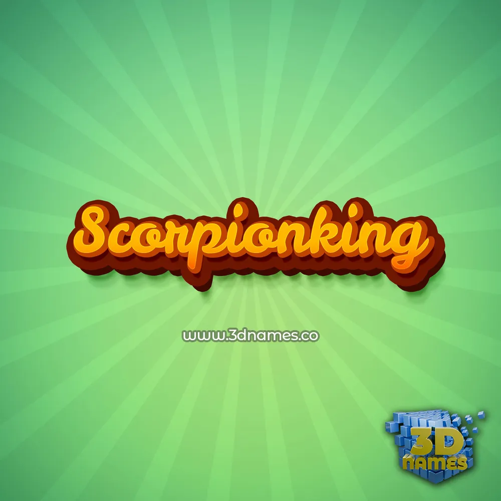 scorpionking in Green Rays style - 3D name wallpaper