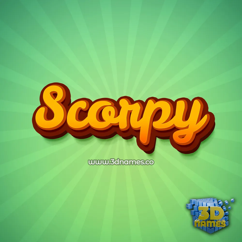 scorpy in Green Rays style - 3D name wallpaper