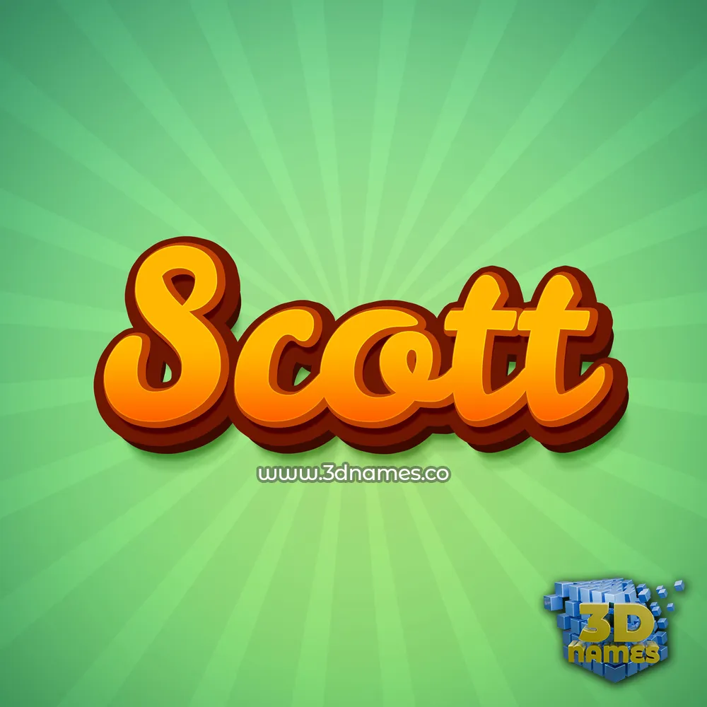 scott in Green Rays style - 3D name wallpaper