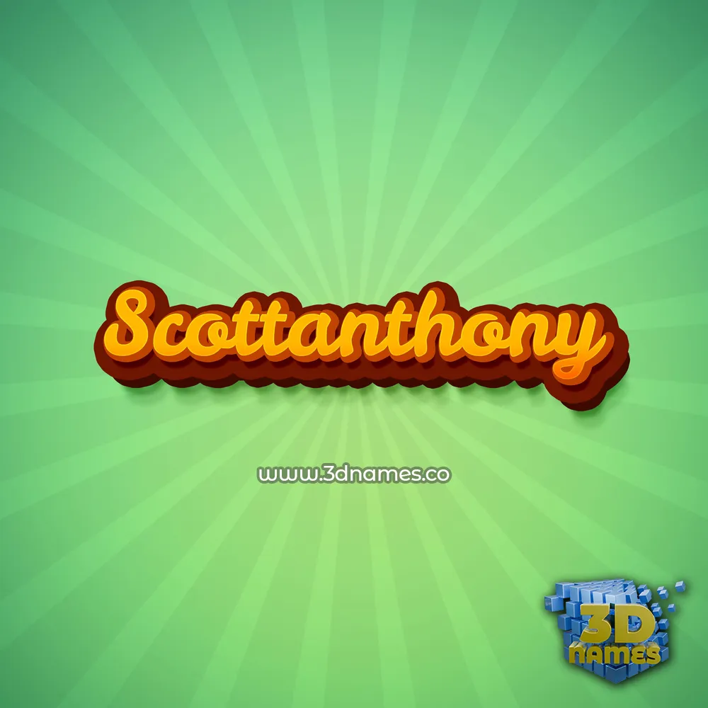 scottanthony in Green Rays style - 3D name wallpaper