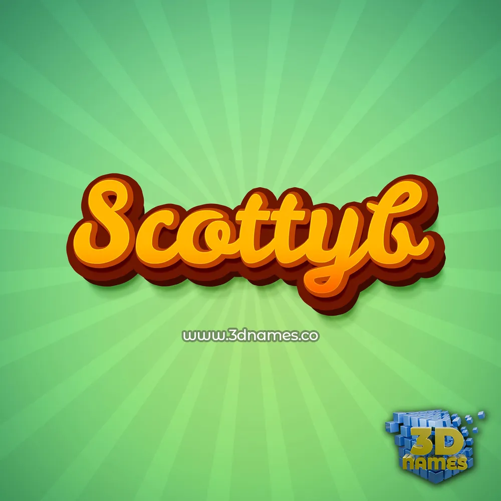 scottyb in Green Rays style - 3D name wallpaper