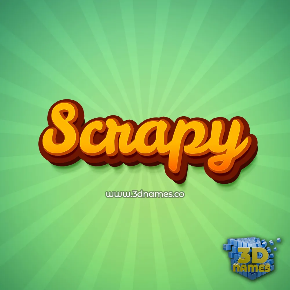 scrapy in Green Rays style - 3D name wallpaper