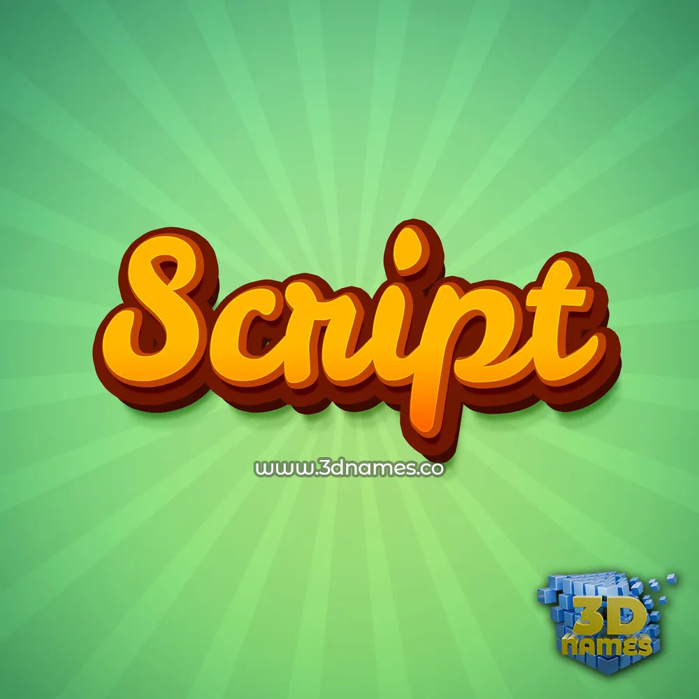script in Green Rays style - 3D name wallpaper