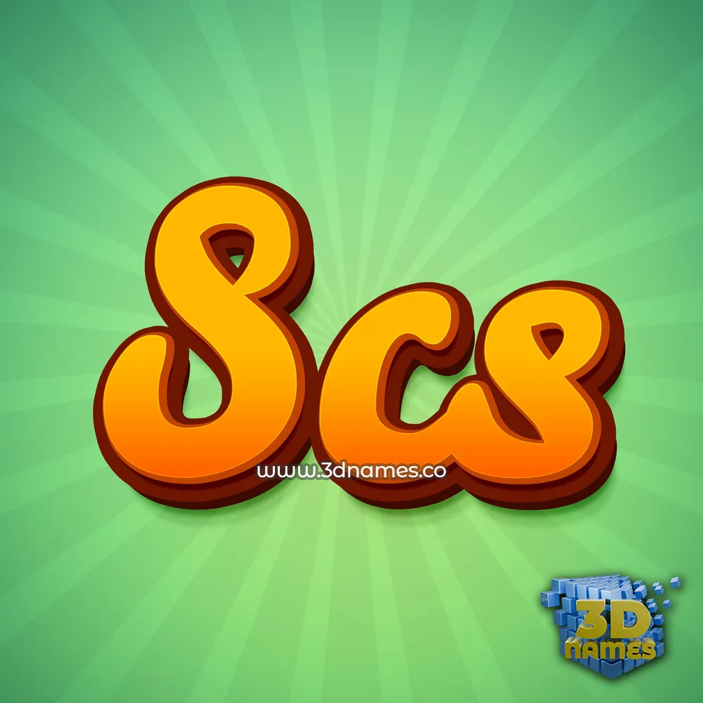 scs in Green Rays style - 3D name wallpaper