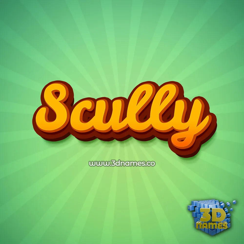 scully in Green Rays style - 3D name wallpaper
