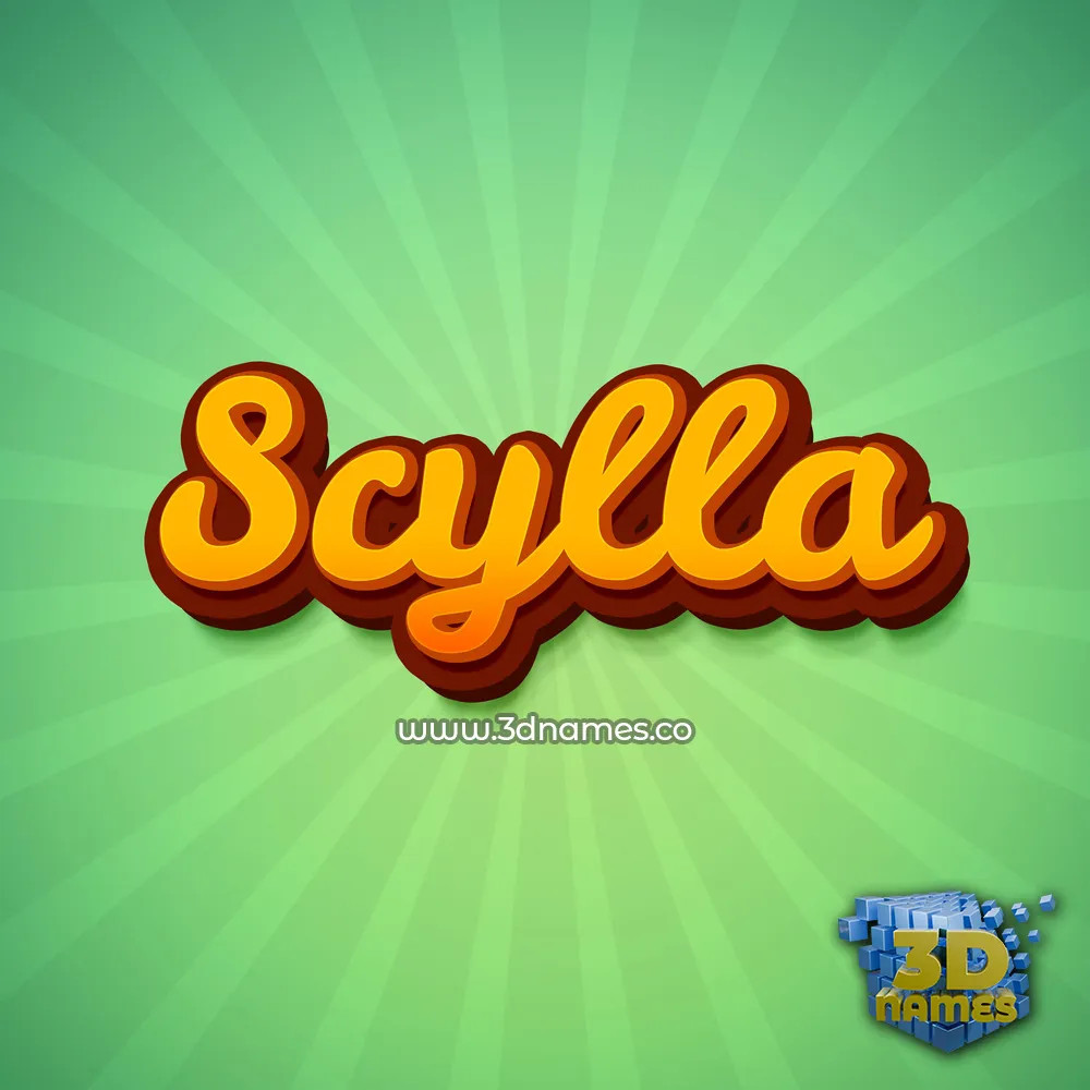 scylla in Green Rays style - 3D name wallpaper