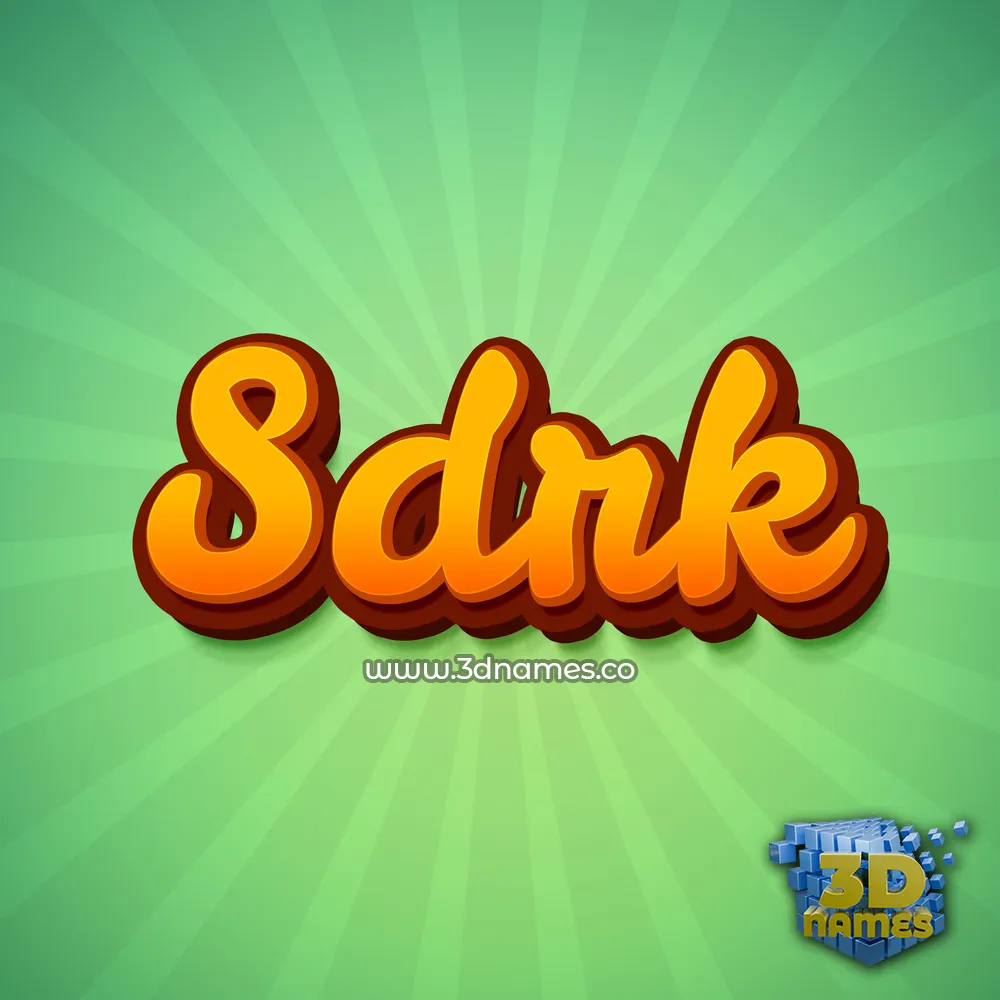 sdrk in Green Rays style - 3D name wallpaper